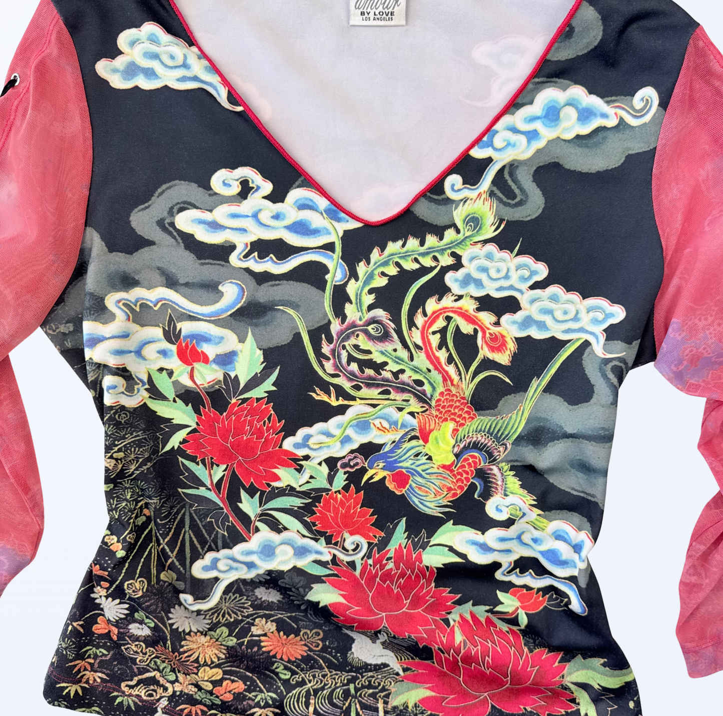 Vintage Amour 3/4 Sleeve Drache y2k oberteil