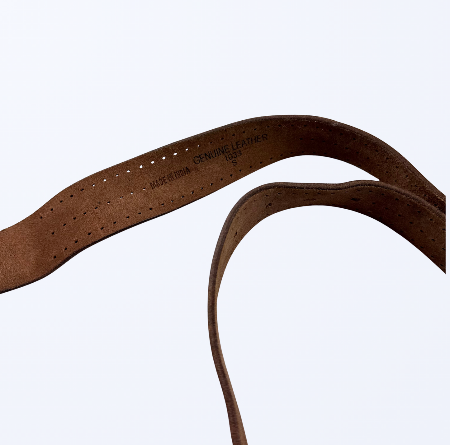 Batsanis Ledergürtel braun mit Streifen Teos Vintage Onlineshop