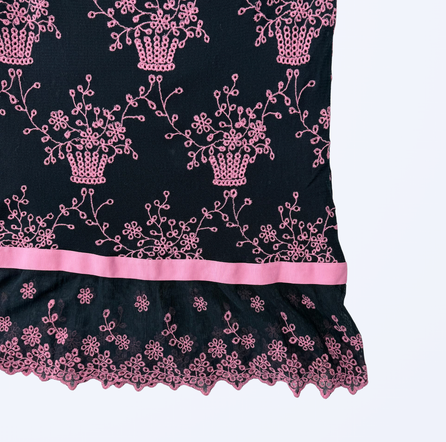 Betsy Johnson Midirock schwarz pink Teos Vintage Onlineshop