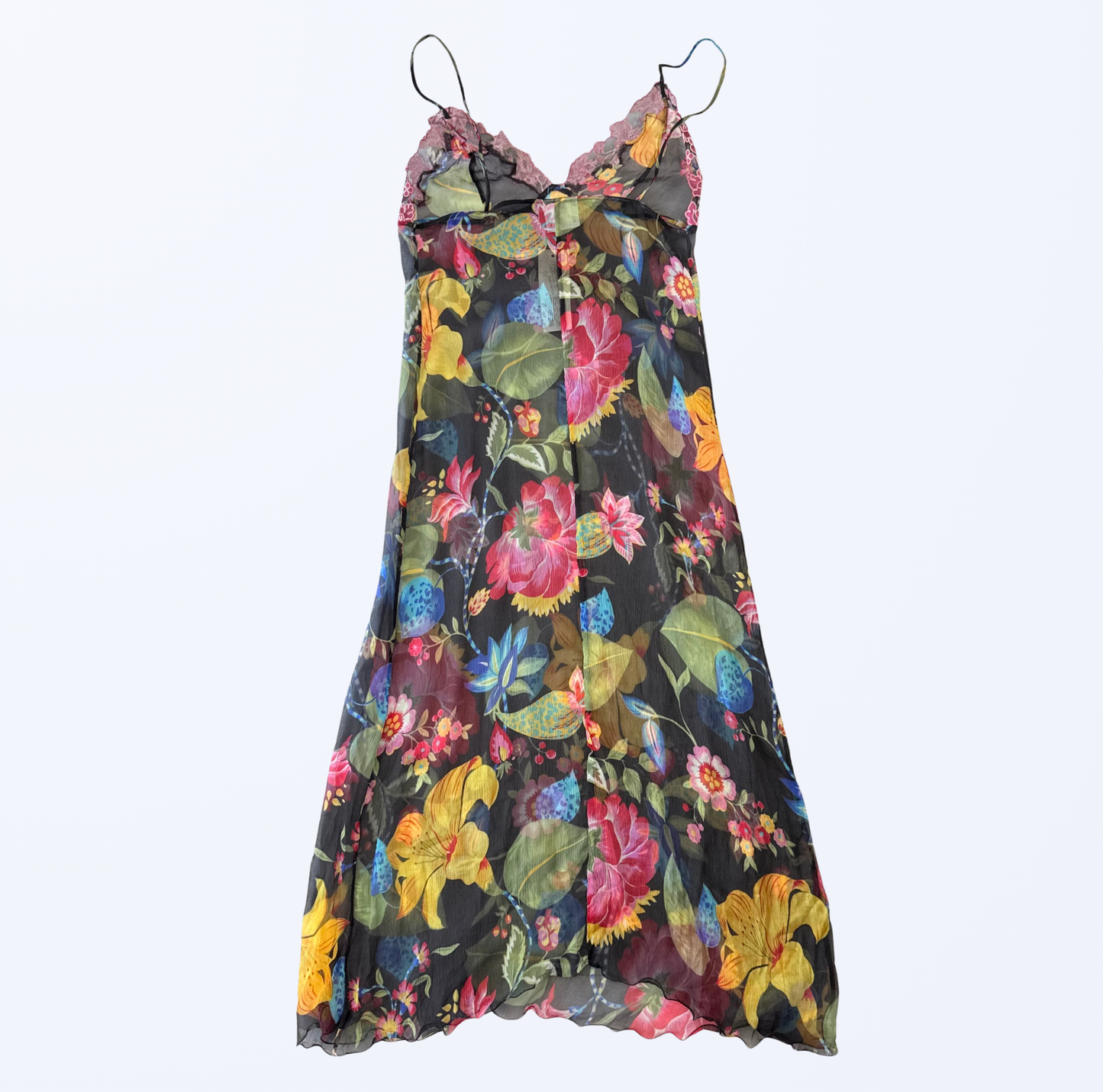 Bisbigli Slipkleid Seide Blumenmuster Teos Vintage Onlineshop