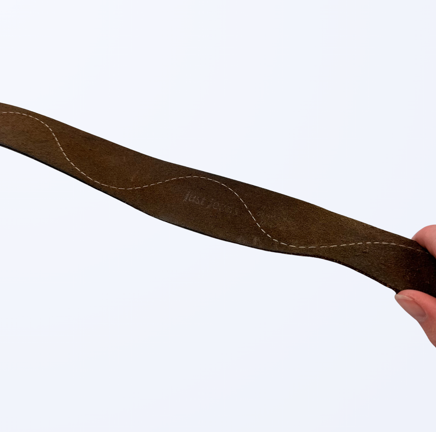 Just Jeans Ledergürtel Dunkelbraun weiße Naht