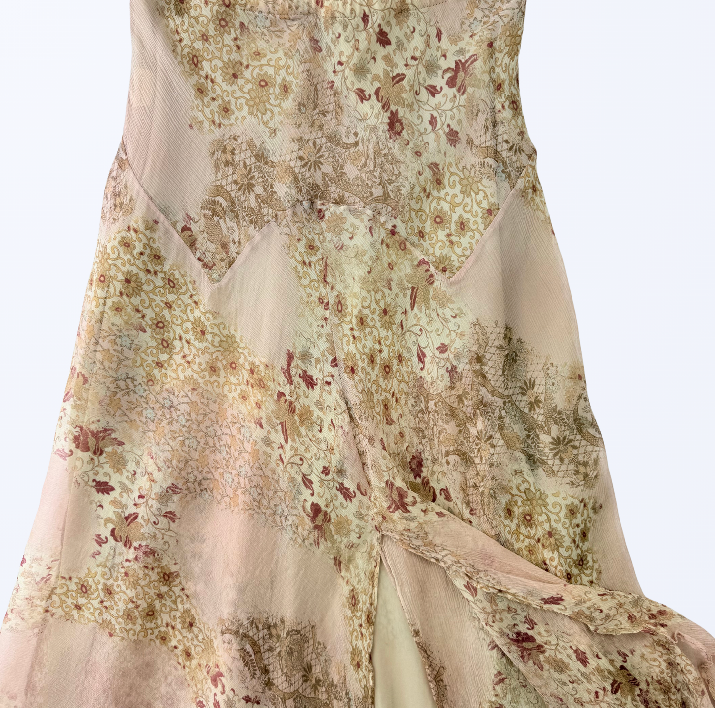 Koan Maxirock Seide Rosa Beige Teos Vintage Onlineshop