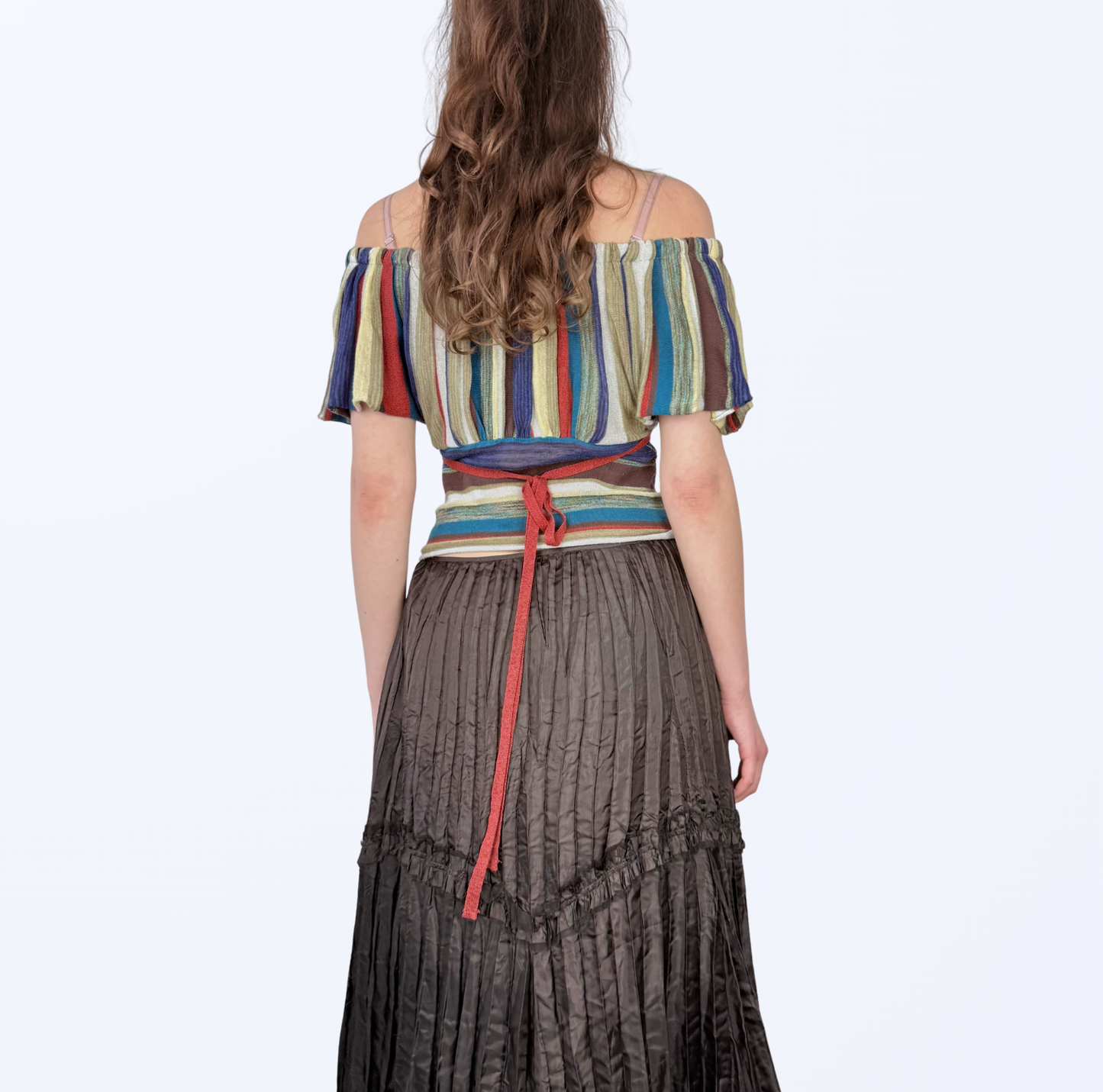 Kookai Off Shoulder Top Strickoptik Flügelärmel Teos vintage Onlineshop