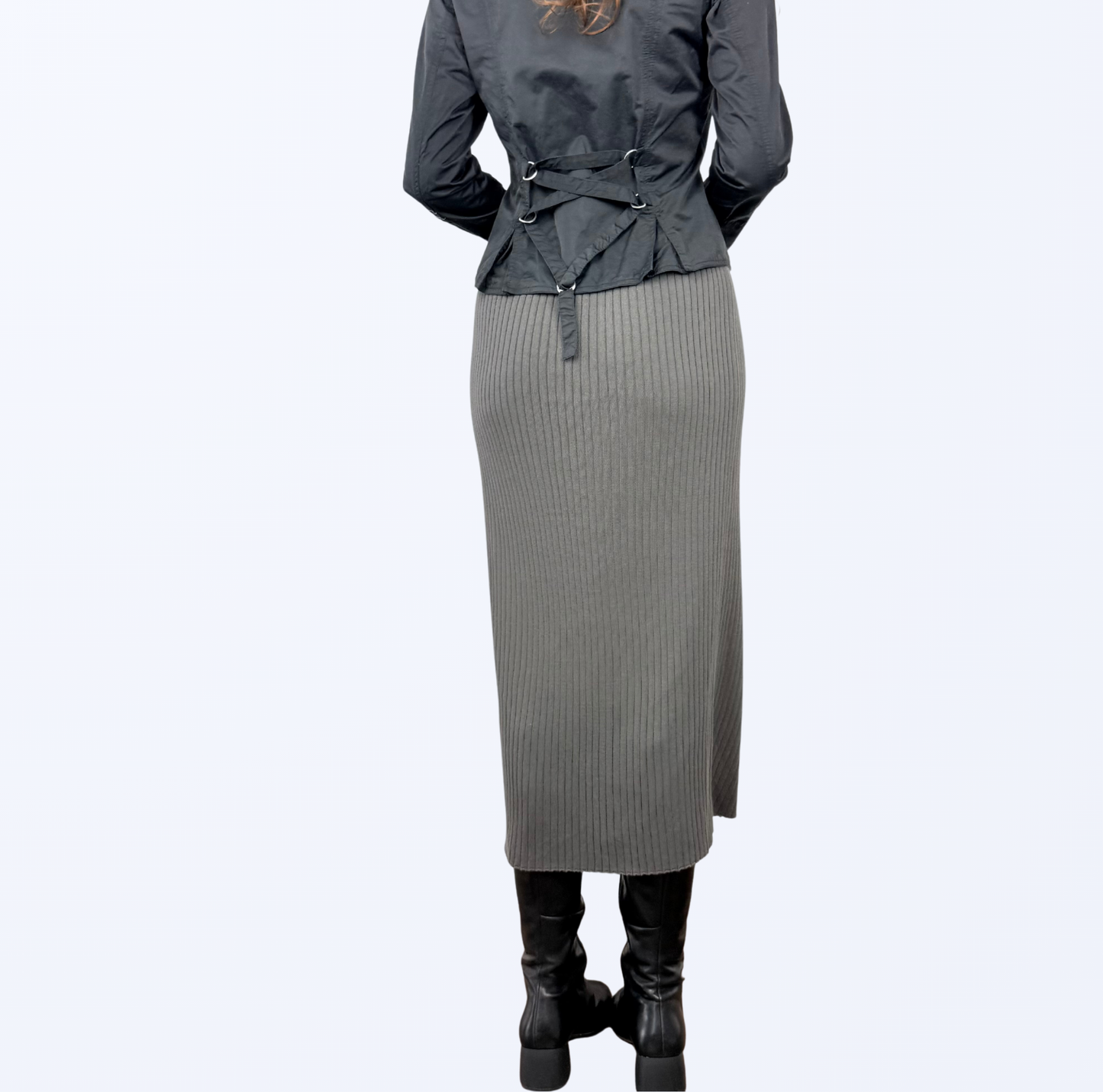 Marc Cain Maxirock grau Strickoptik Teos vintage Onlineshop