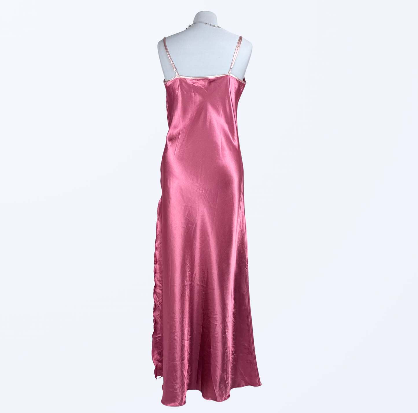 Maxi Slip Kleid Slip Dress mit Schlitz Stickereien Teos Vintage Onlineshop