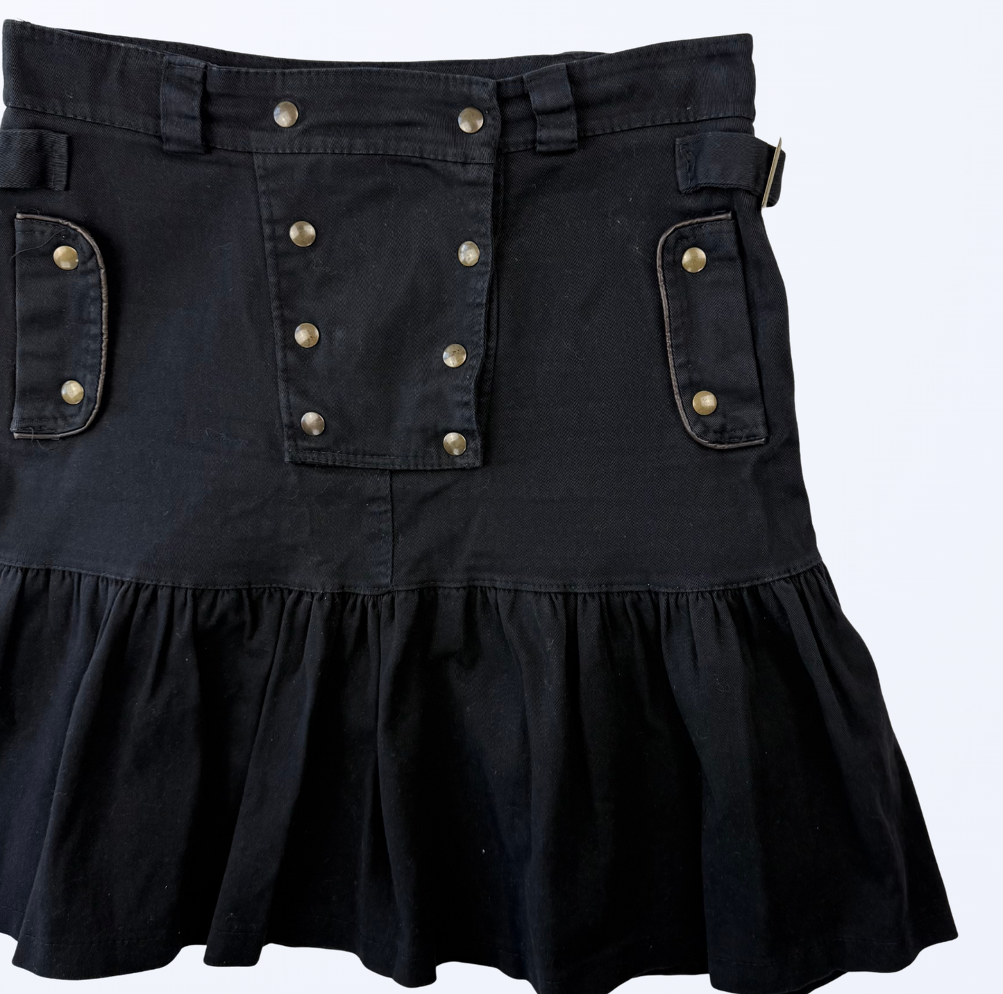 Minirock Knopfdetails schwarz Teos Vintage Onlineshop