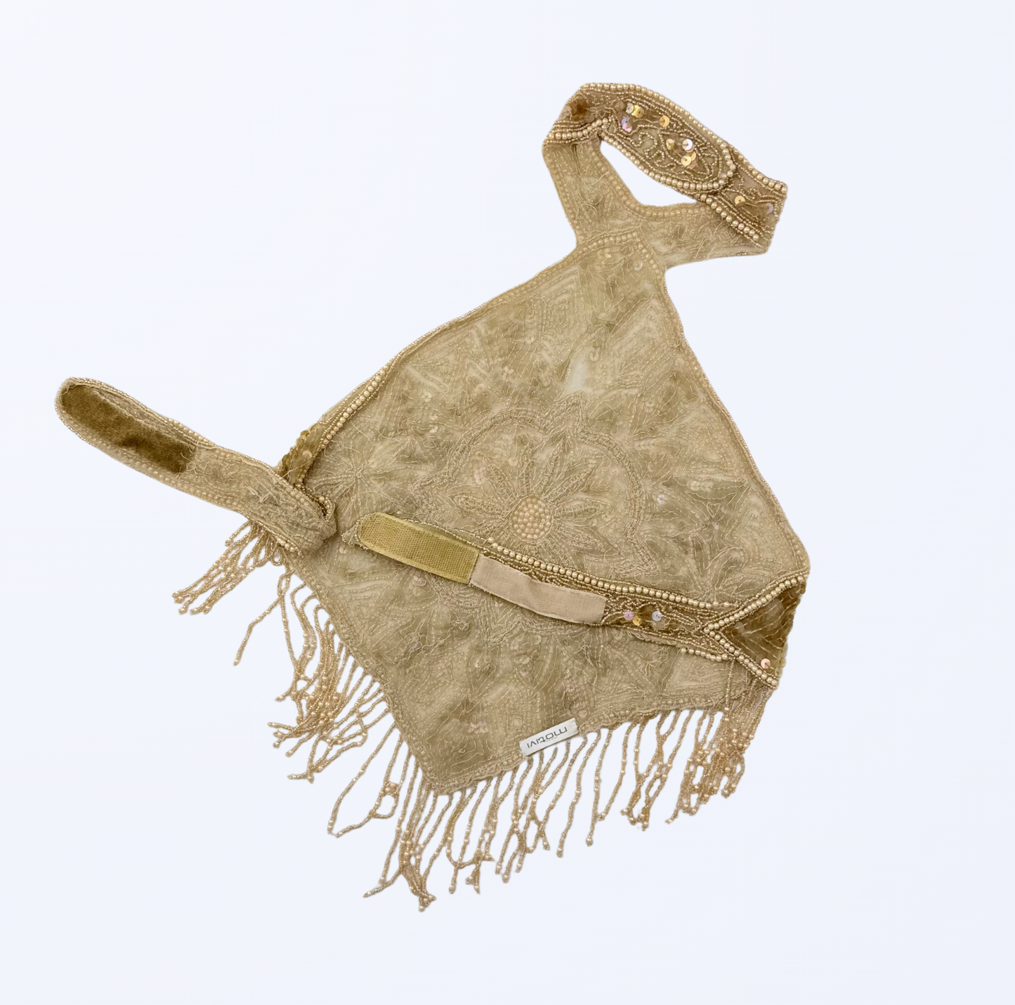 Motivi Crop Top Neckholder Pailletten Gold Party Festival Boho