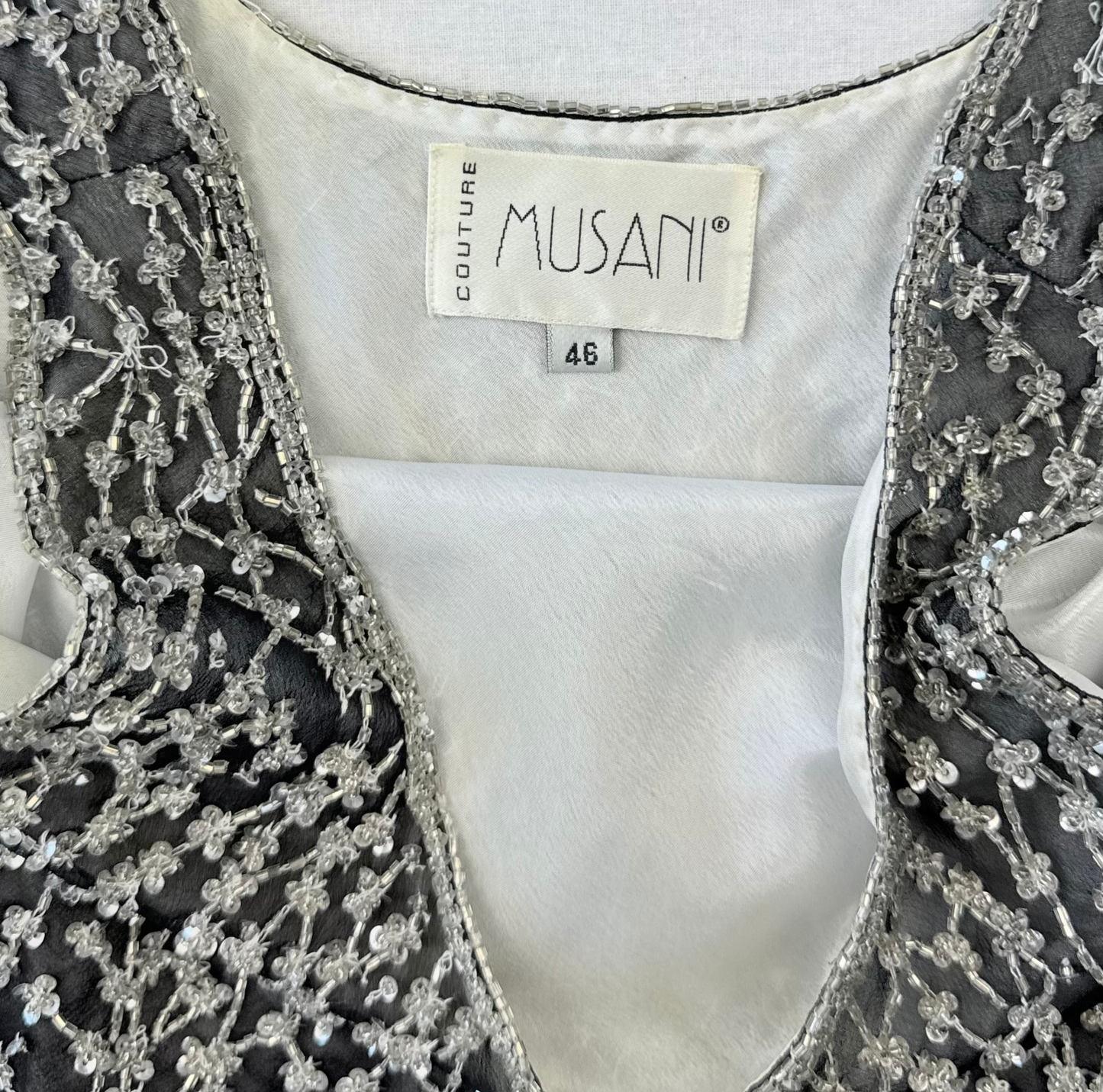 Vintage Musani Couture Top Seide Paillietten