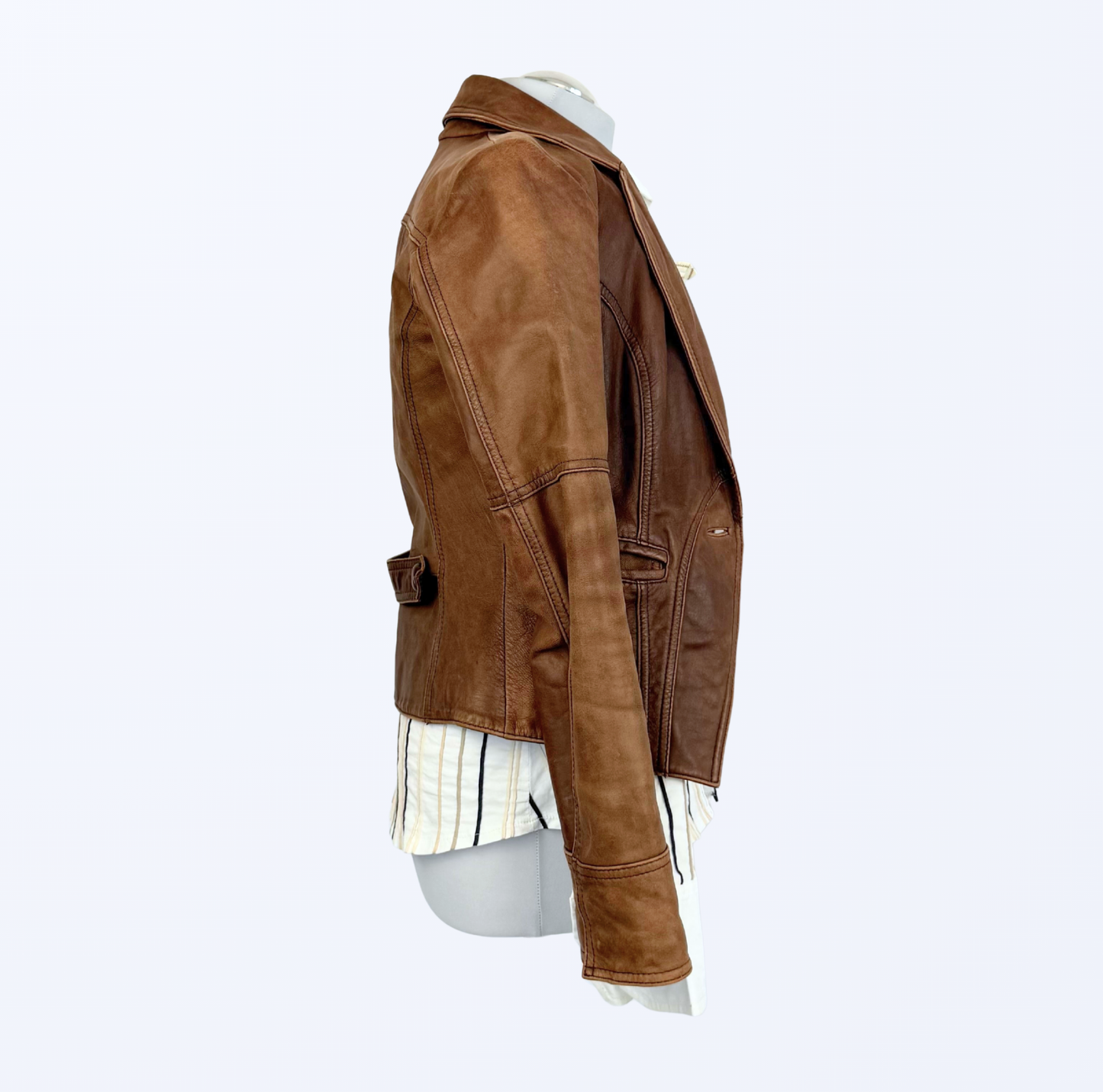 Object Lederjacke cognac Lederblazer 90s boho Festival