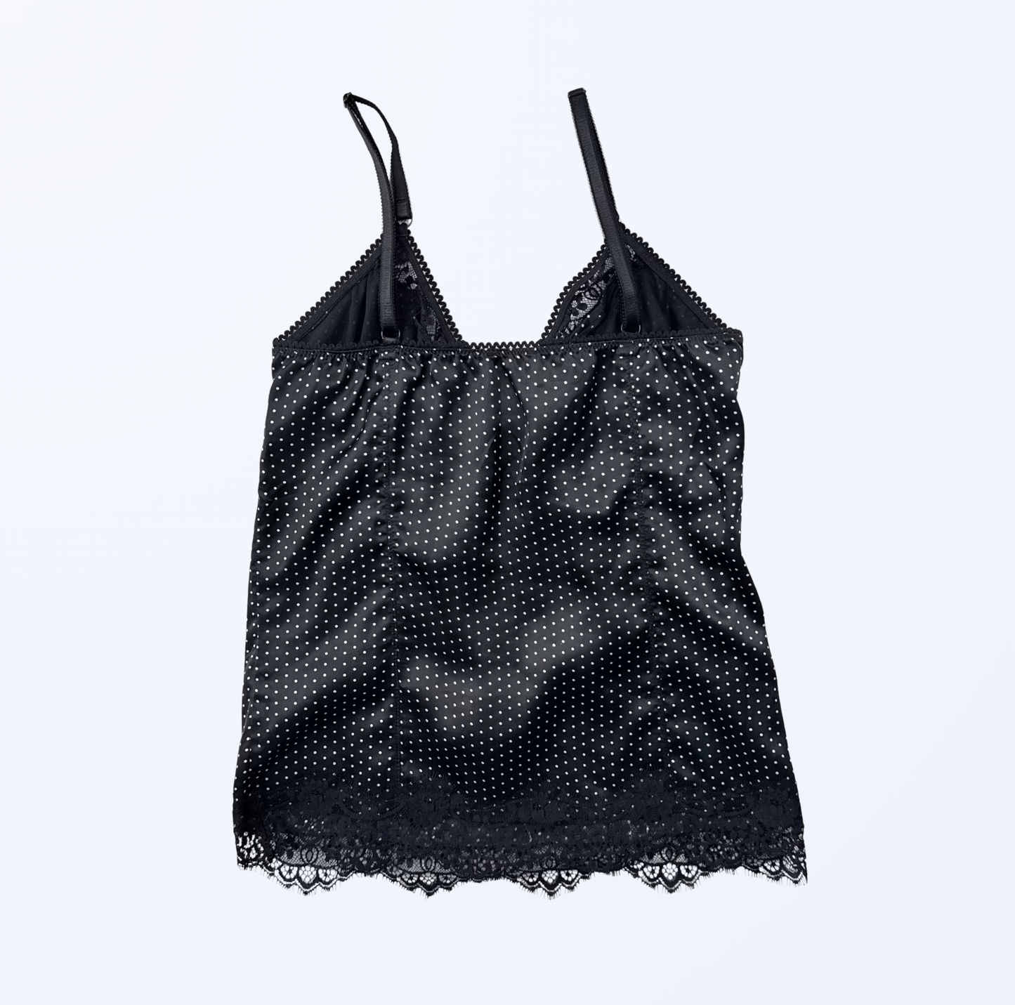 Phard Slip Top Polka Dots Spitze Gr XL L Teos Vintage Onlineshop