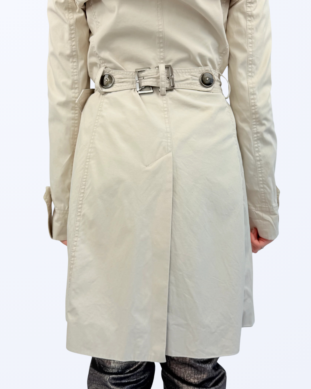 saba trenchcoat beige mit Schnalle Designer Second Hand Teos Vintage Onlineshop