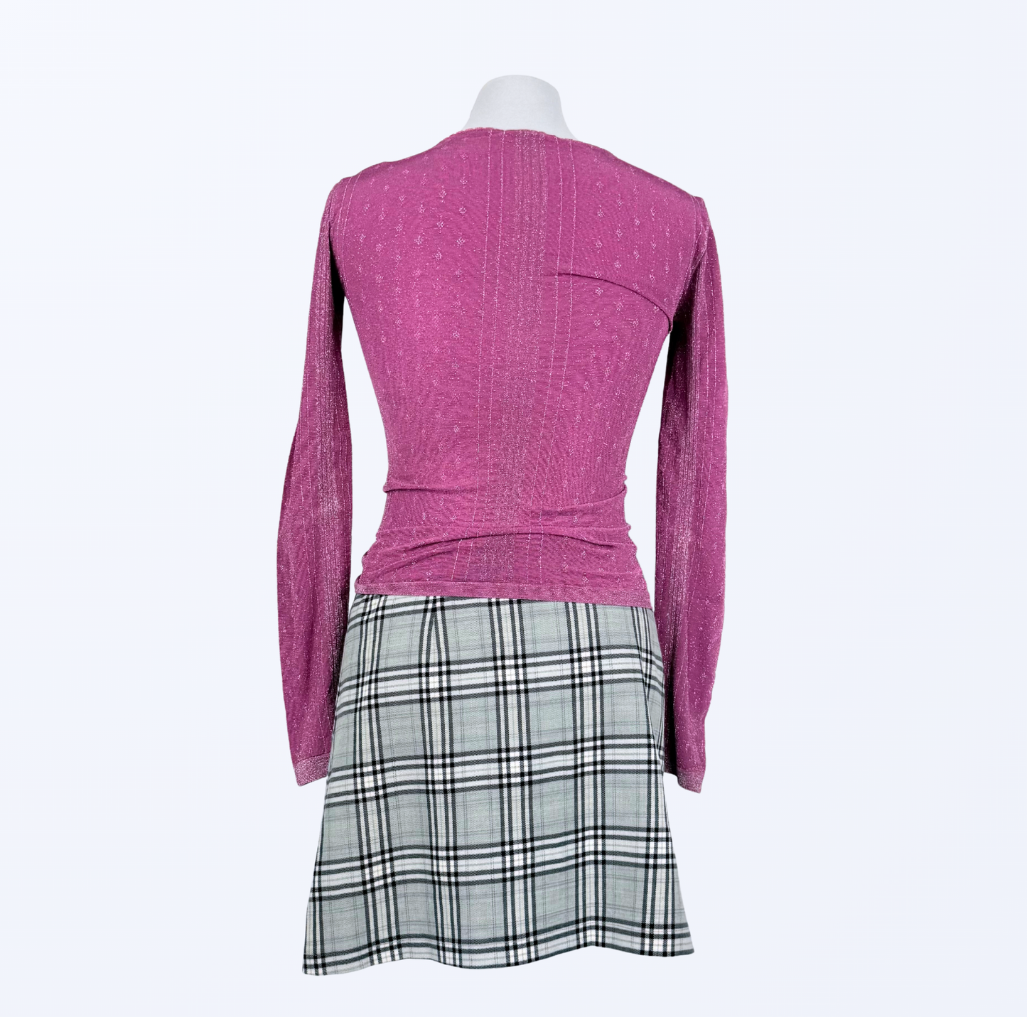 Sisley Longsleeve rosa lila Glitzer Teos Vintage Online shop