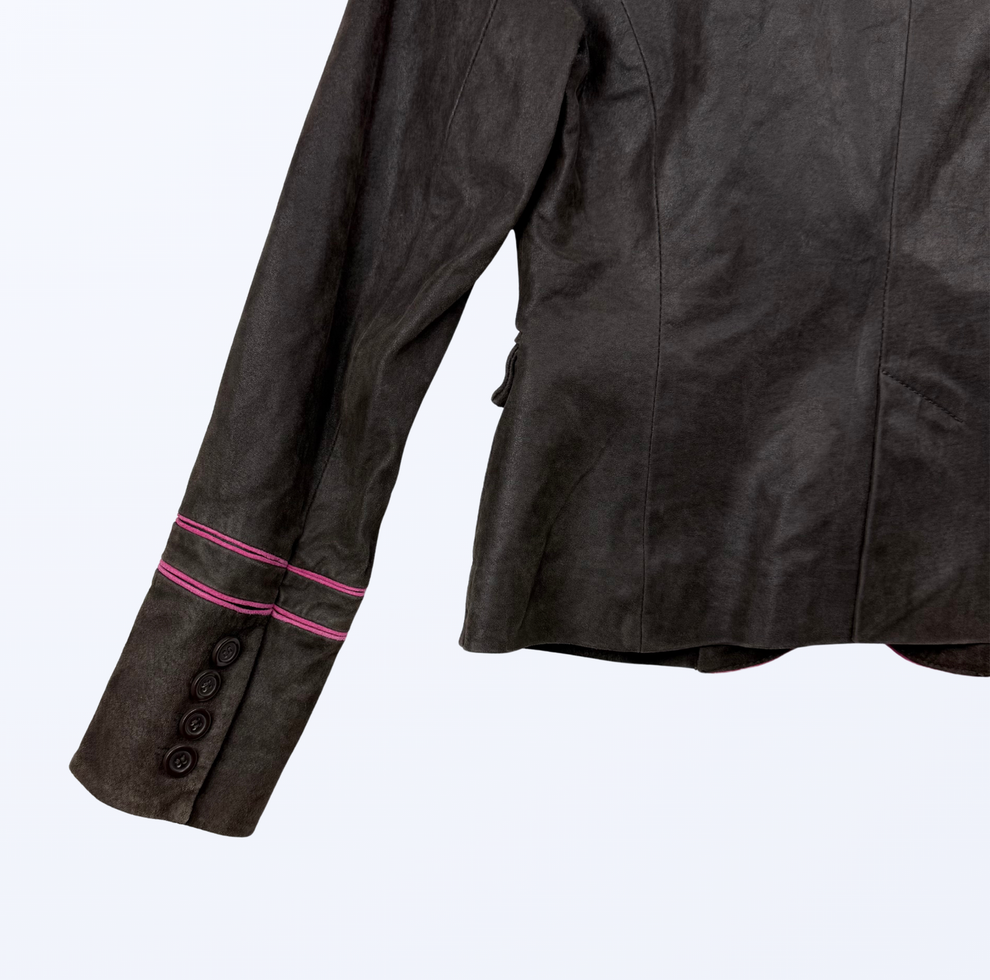 Vintage K-Yen Lederjacke Lederblazer dunkelbraun