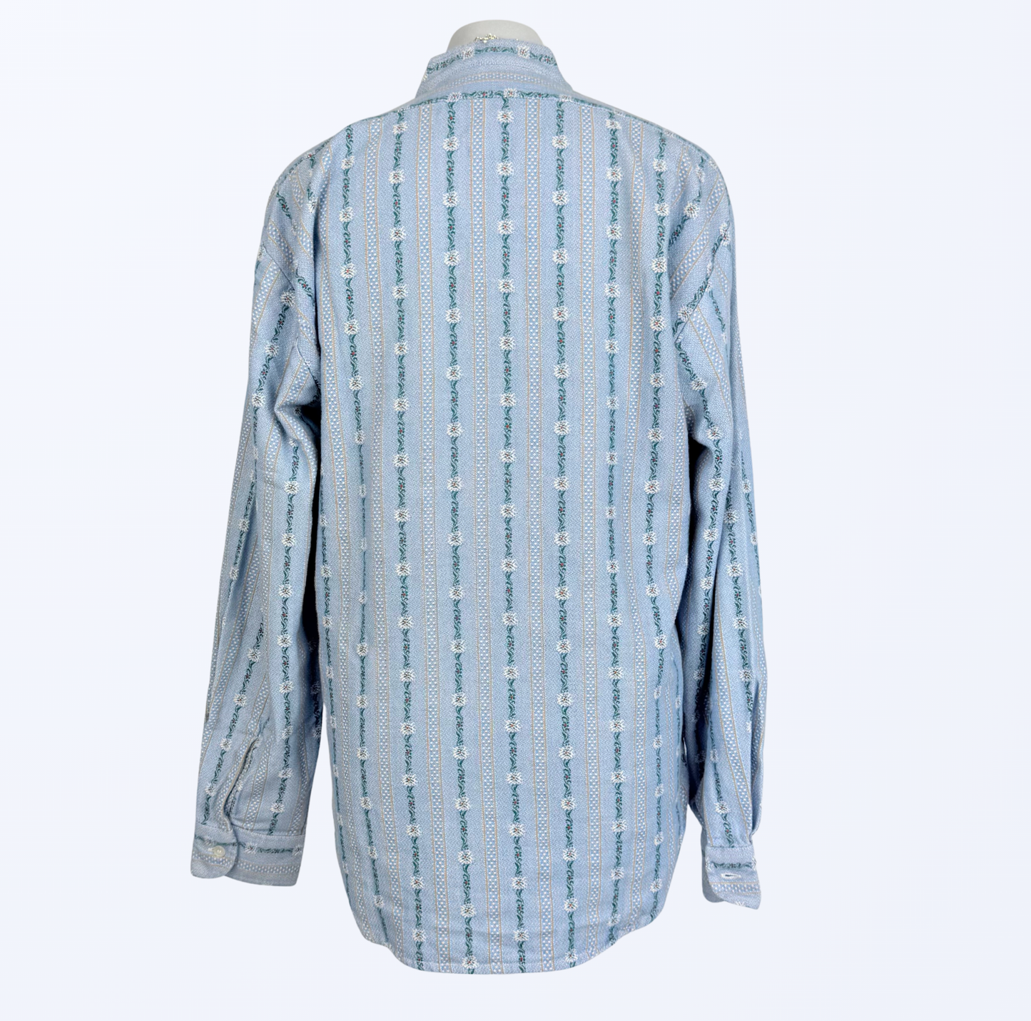 Vintage Langarmbluse Blumenmuster cottage core hellblau