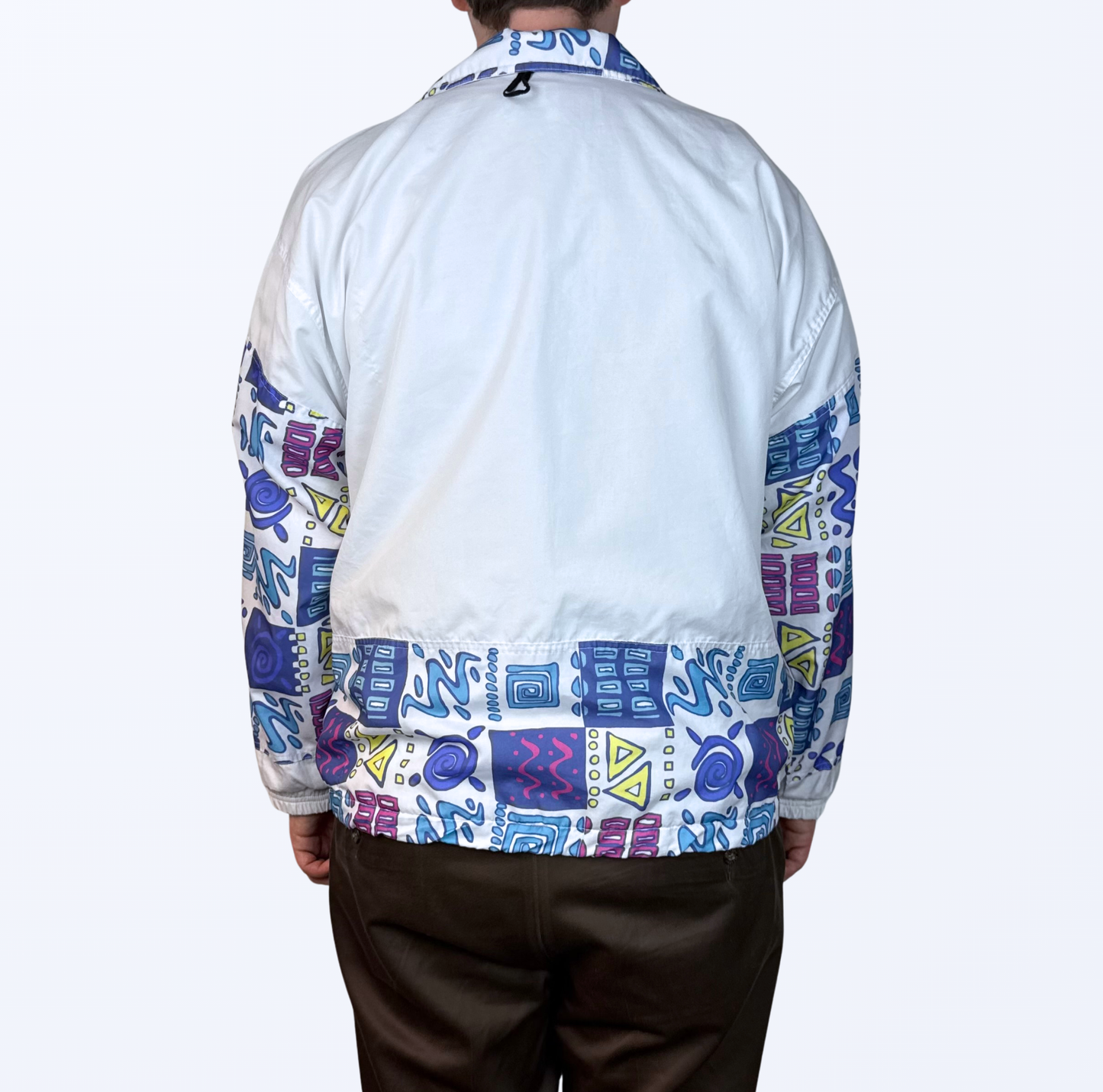 Vintage Odlo Trackjacket crazy pattern weiß Teos Vintage Onlineshop