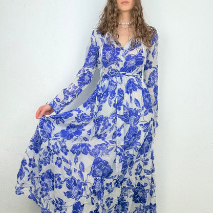 0039 ITALY Maxikleid geblümt (S/M)