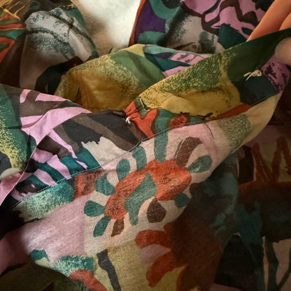 Vintage Henry Morell Crazy Pattern Hemd Langarm 100 % Seide (L)