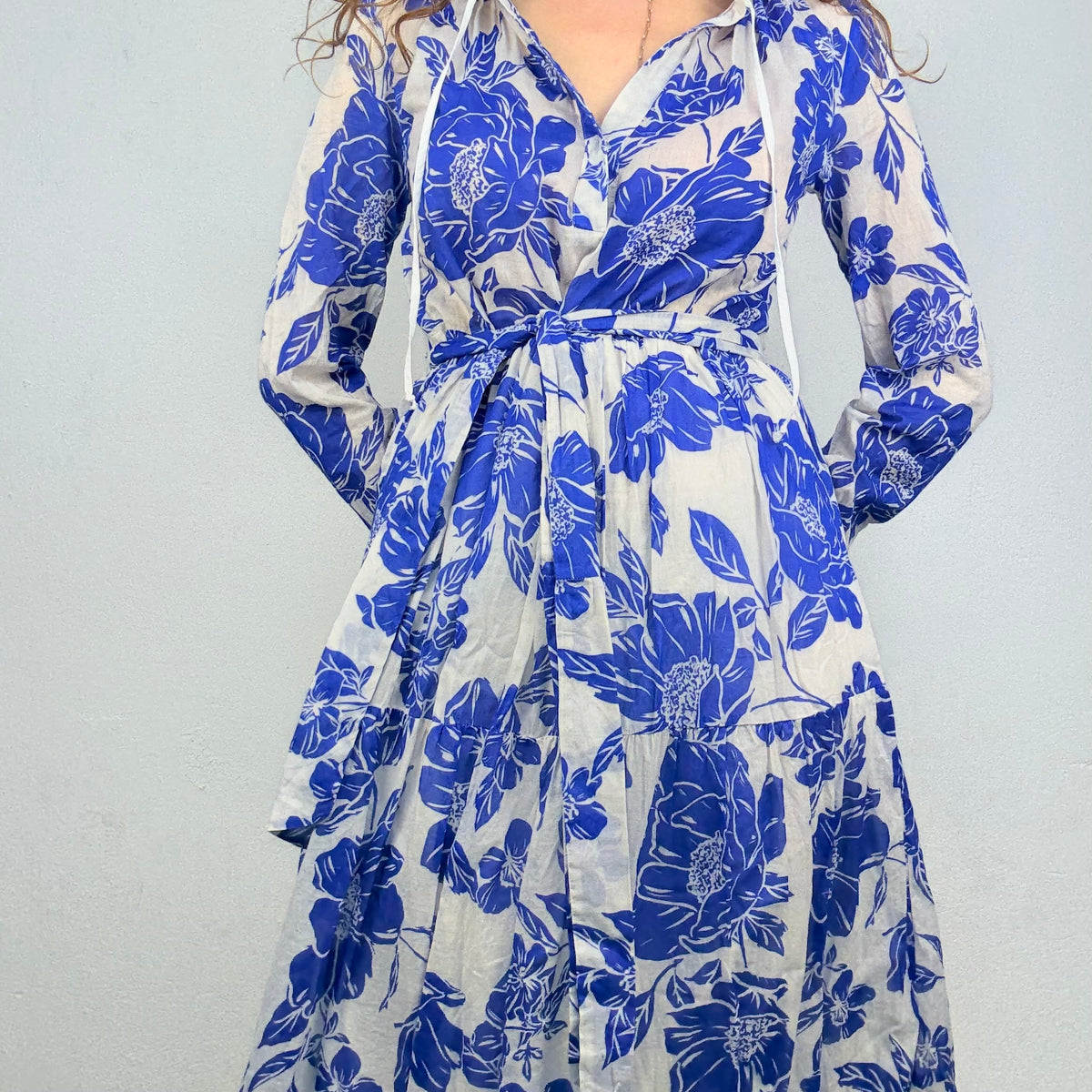 0039 ITALY Maxikleid geblümt (S/M)