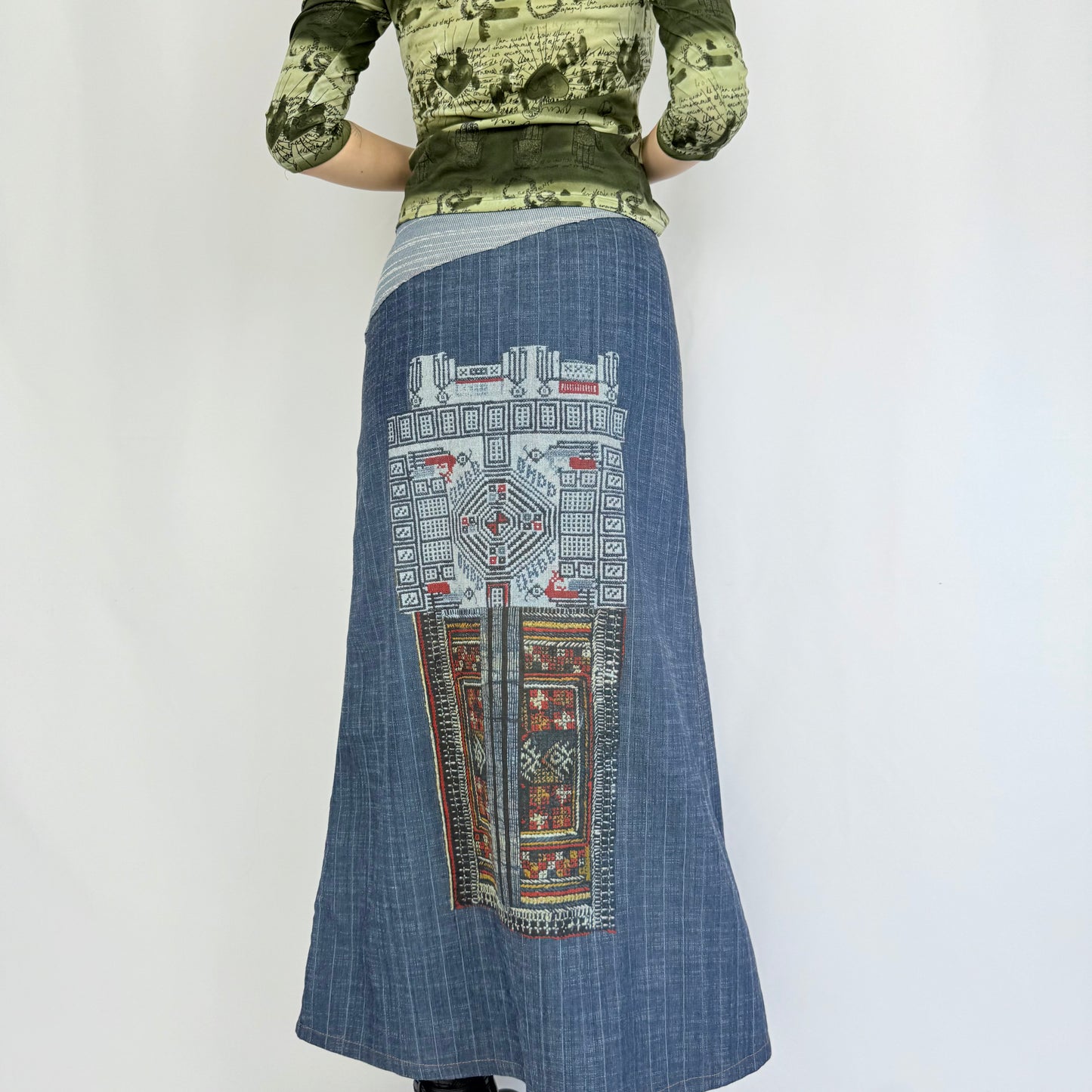 Save the Queen! OHDD Maxirock Denim mit Verzierung (S)