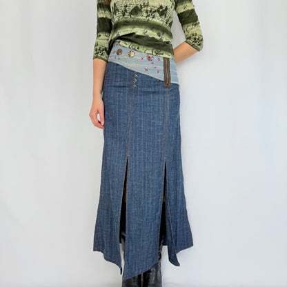Save the Queen! OHDD Maxirock Denim mit Verzierung (S)