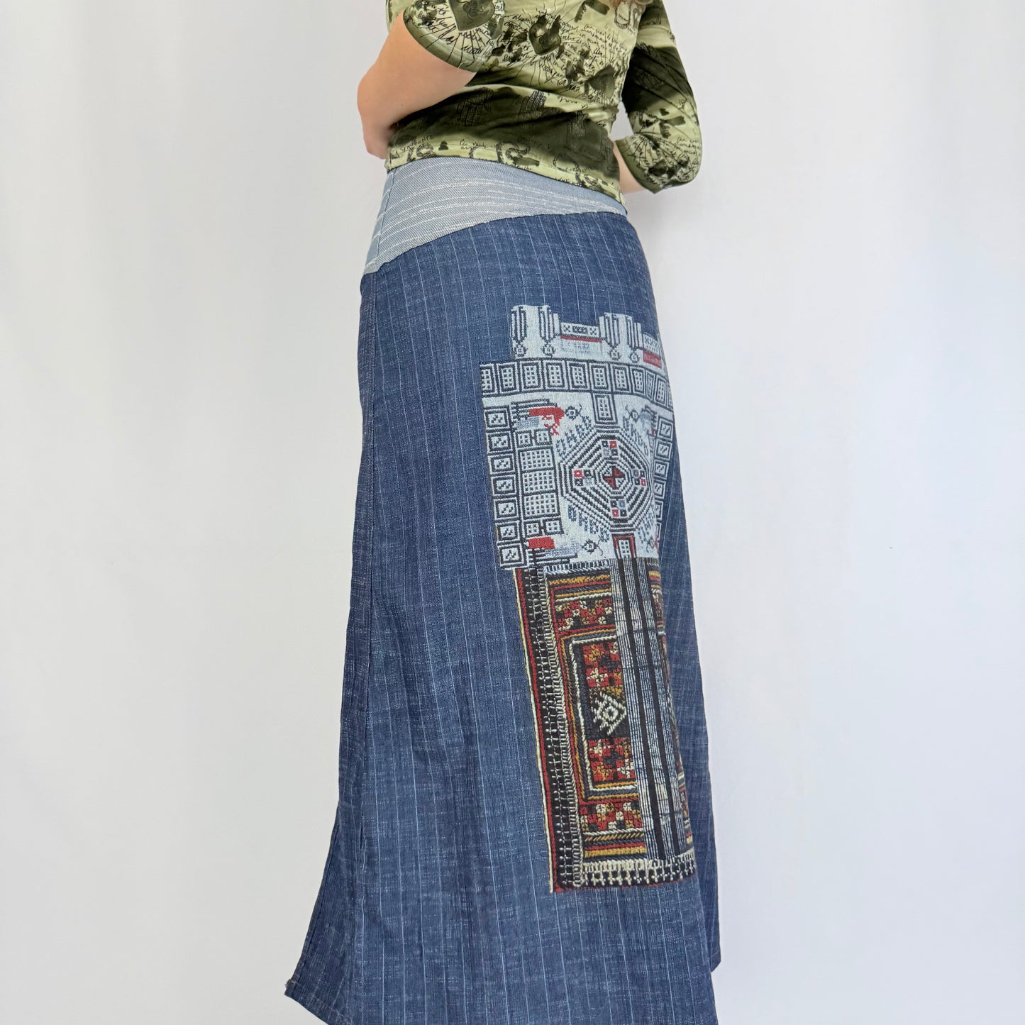 Save the Queen! OHDD Maxirock Denim mit Verzierung (S)