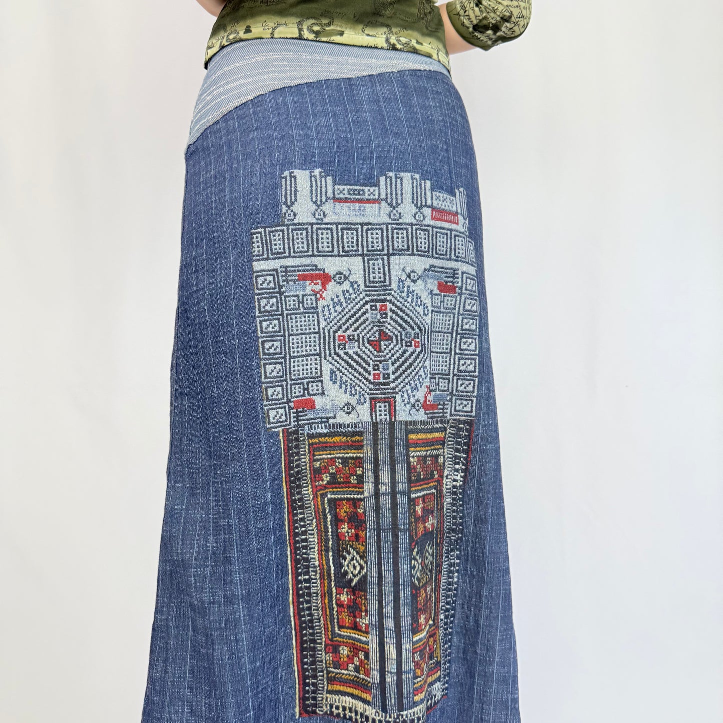 Save the Queen! OHDD Maxirock Denim mit Verzierung (S)