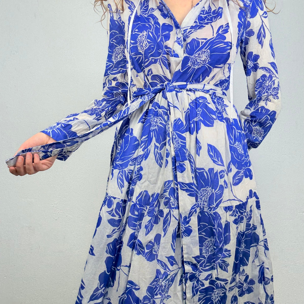 0039 ITALY Maxikleid geblümt (S/M)