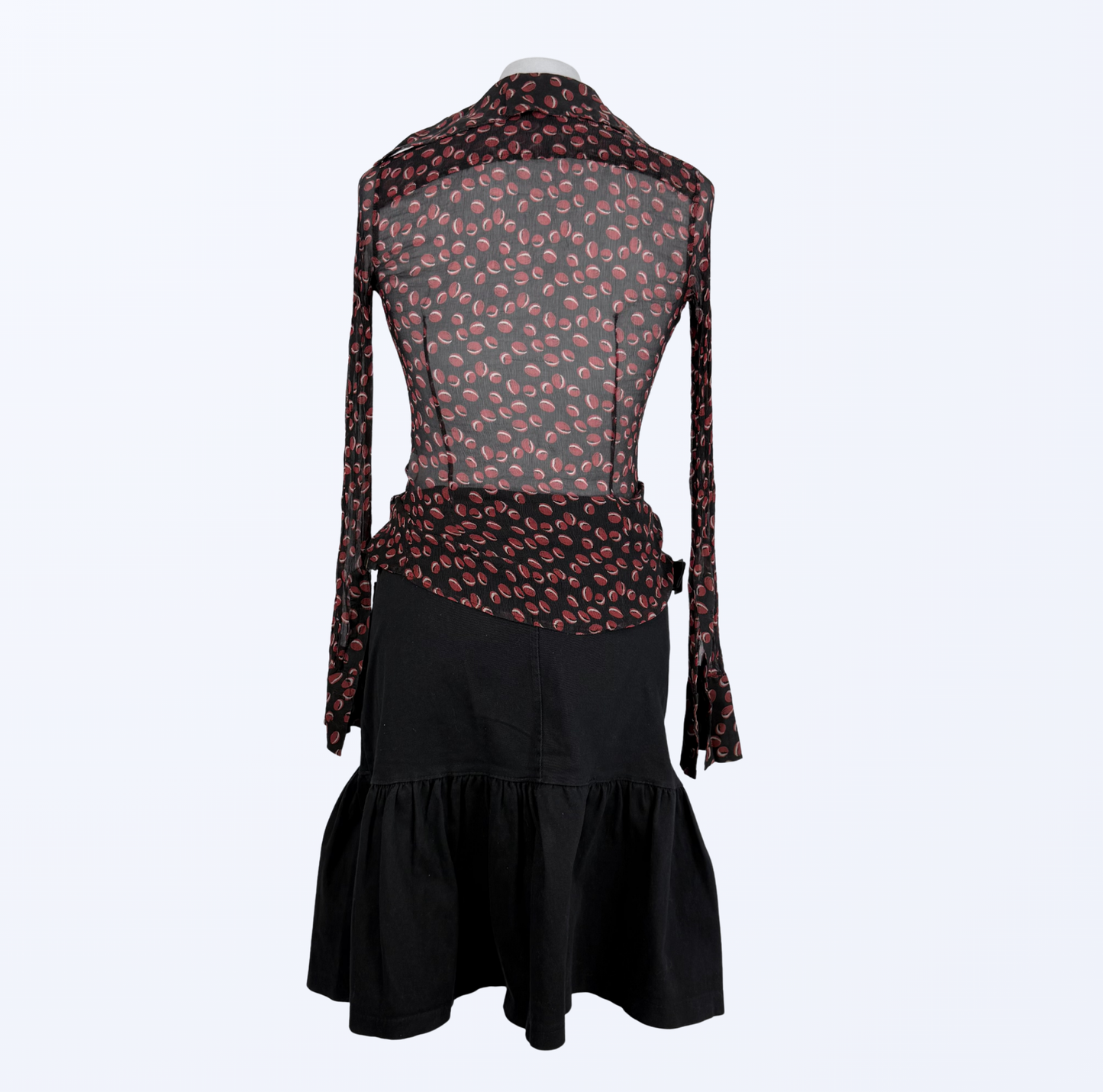 Adele Fado Seidenbluse tailliert 90s grunge whimsy Teos Vintage Onlineshop