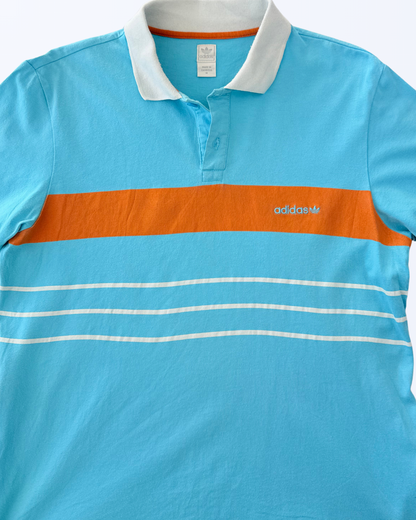 Vintage adidas Poloshirt türkis orange Gr. M Teos Vintage Onlineshop