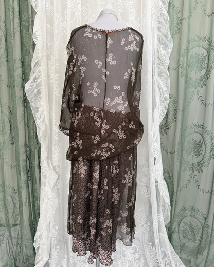 Ajay by Liu Jo Set mit Seide Rock und Bluse 90s Style whitchy whimsy flowy fließend Naturstoffe
