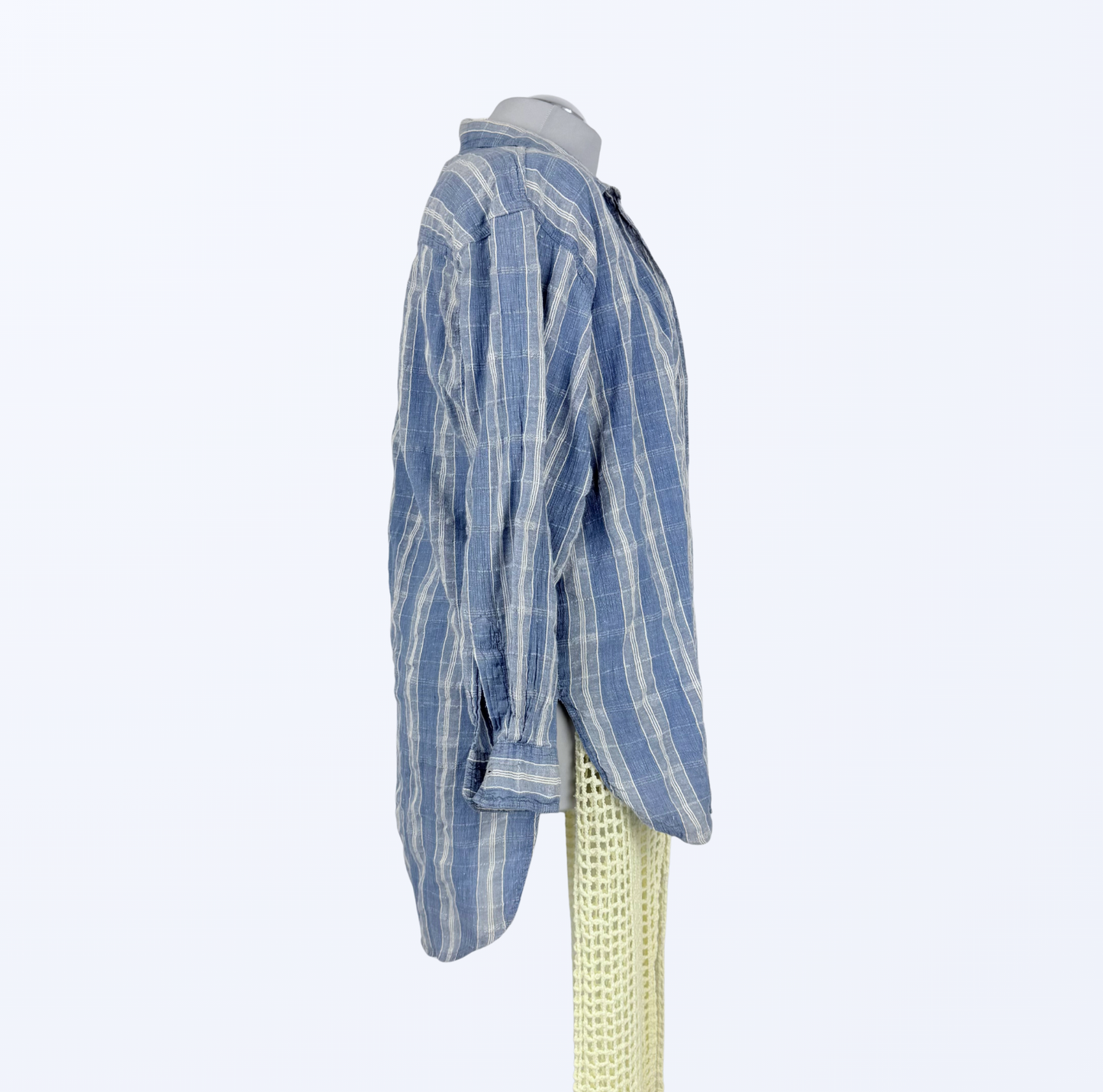 Vintage Hemd Kariert hellblau Beach Cover-up Teos Vintage Onlineshop