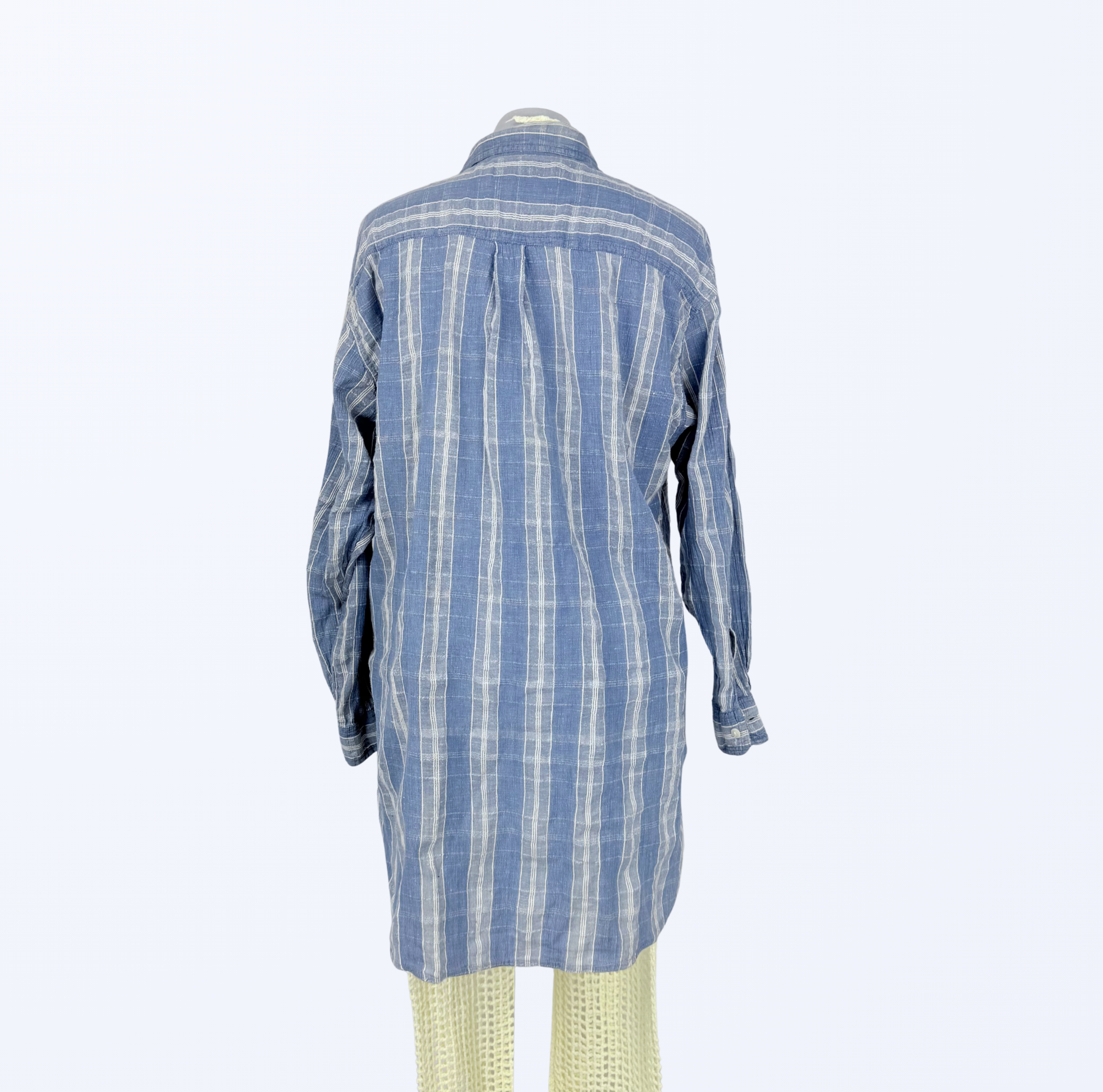 Vintage Hemd Kariert hellblau Beach Cover-up Teos Vintage Onlineshop
