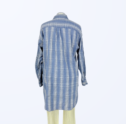 Vintage Hemd Kariert hellblau Beach Cover-up Teos Vintage Onlineshop