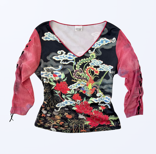 Vintage Amour 3/4 Sleeve Drache y2k oberteil