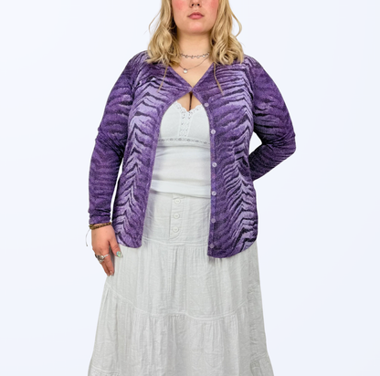 Animal Print Cardigan Y2K Style Teos Vintage Onlineshop