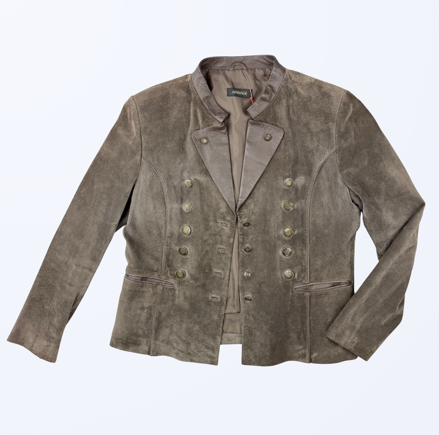 Apanage Lederjacke besondere Knöpfe Teos Vintage Online Shop