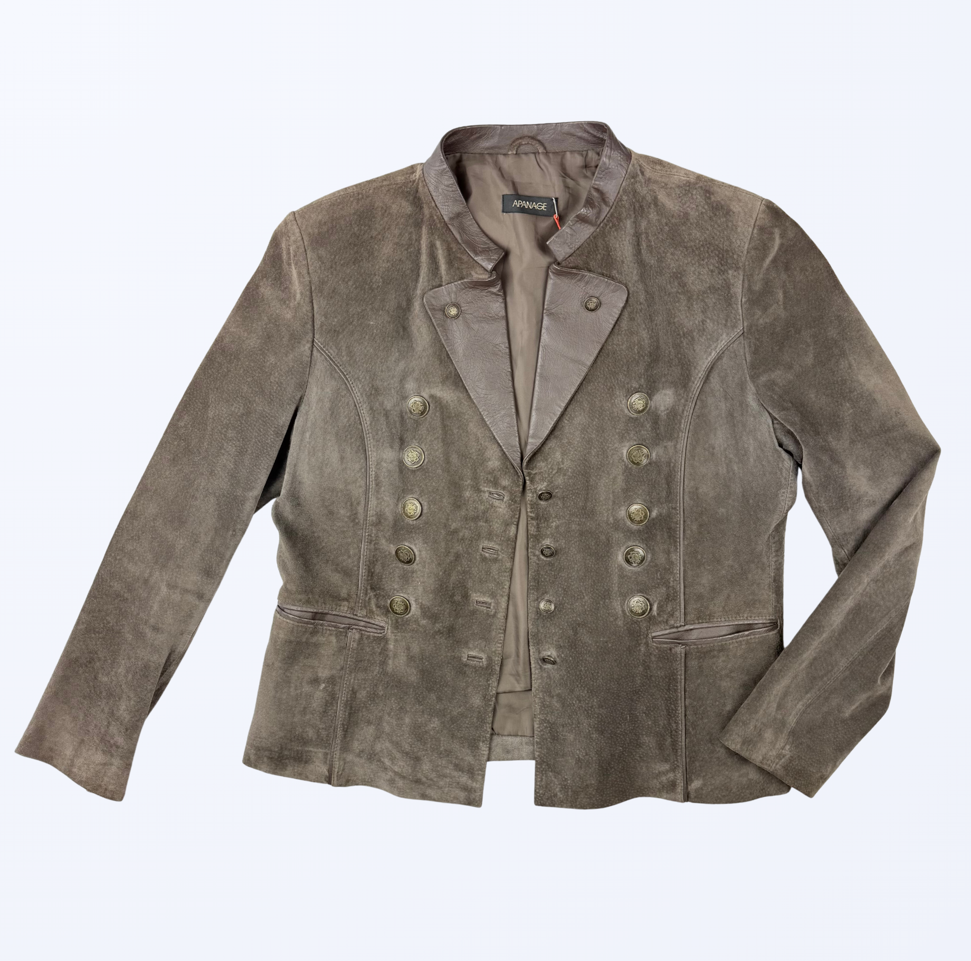 Apanage Lederjacke besondere Knöpfe Teos Vintage Online Shop