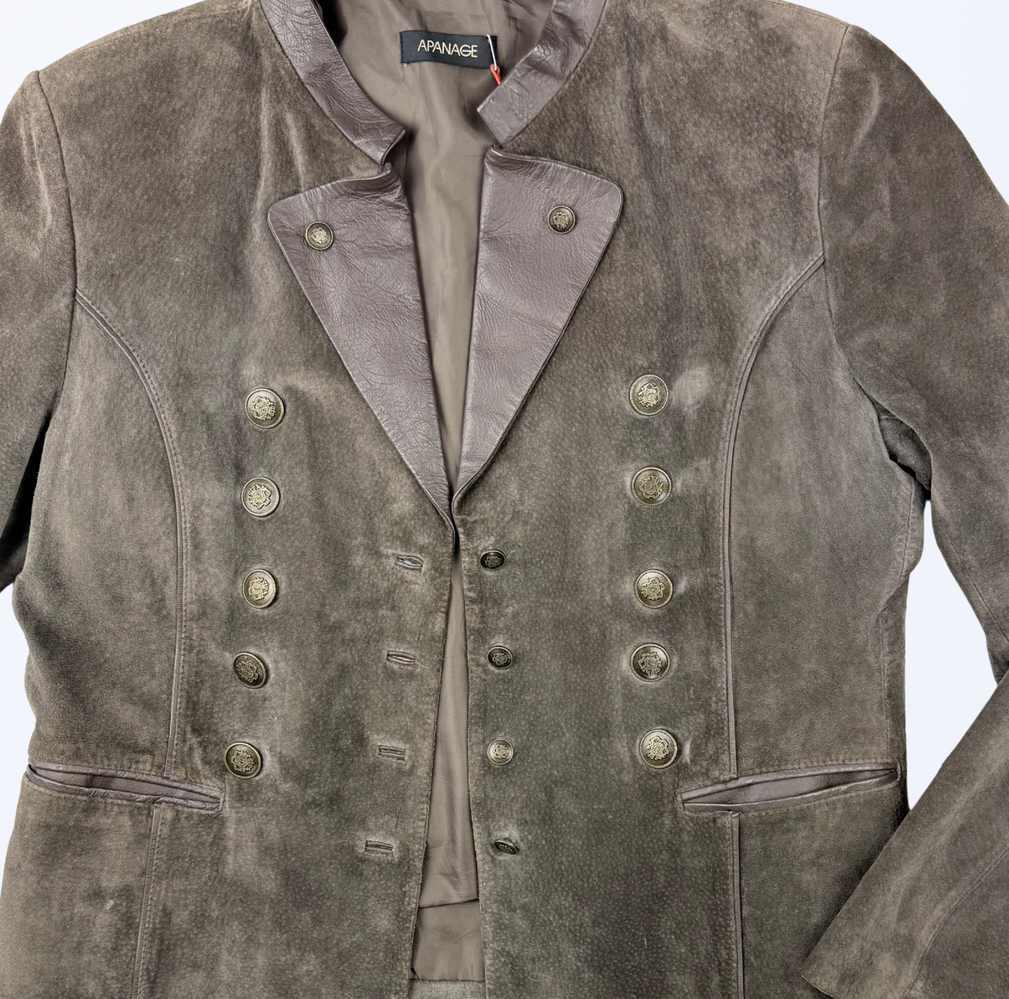 Apanage Lederjacke besondere Knöpfe Teos Vintage Online Shop