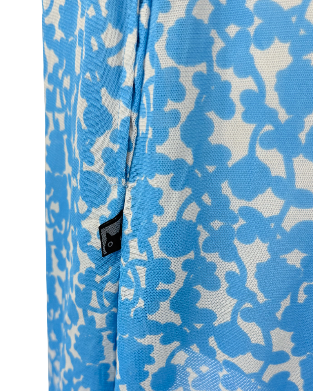 Atsuko Matano Kleid Blumenmuster Rüschen Blau weiß japanese Style Teos Vintage Onlineshop