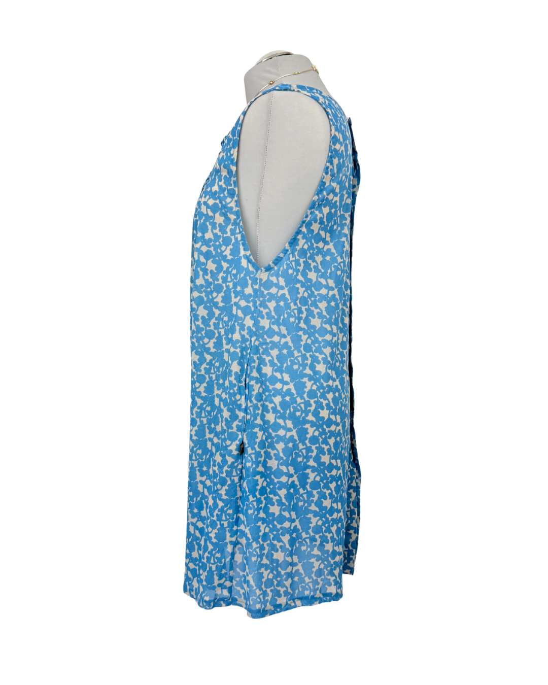 Atsuko Matano Kleid Blumenmuster Rüschen Blau weiß japanese Style Teos Vintage Onlineshop