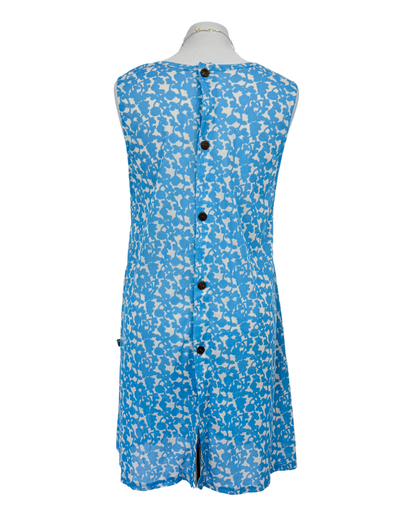 Atsuko Matano Kleid Blumenmuster Rüschen Blau weiß japanese Style Teos Vintage Onlineshop