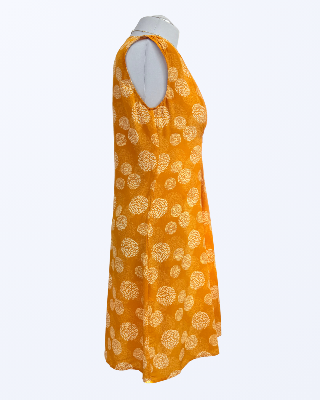 Attic and Barn Kleid Seide Naturstoff gelb Teos Vintage Onlineshop