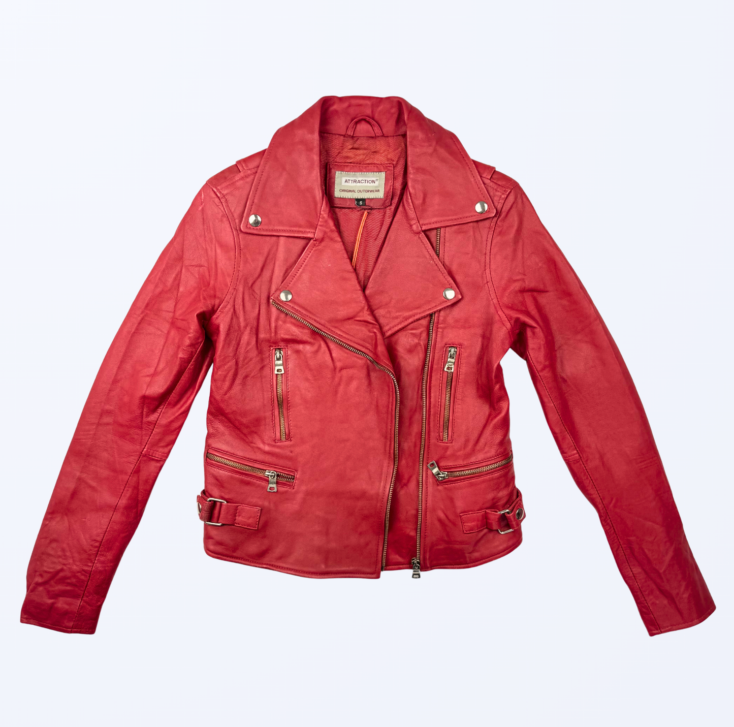 Rote Lederjack 90s Style 2000s Style y2k Teos Vintage Onlineshop