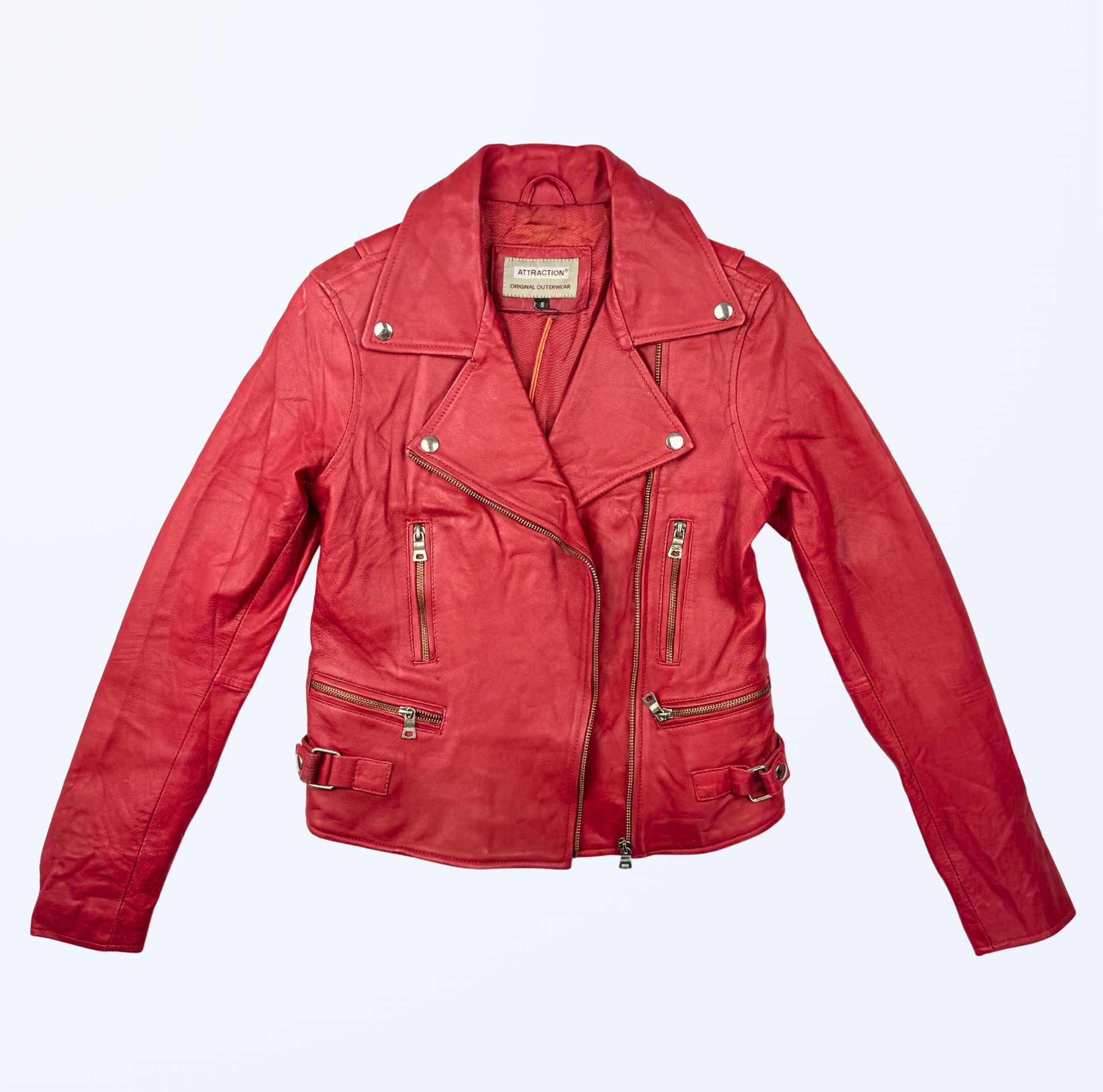 Rote Lederjack 90s Style 2000s Style y2k Teos Vintage Onlineshop