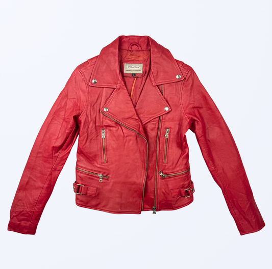 Rote Lederjack 90s Style 2000s Style y2k Teos Vintage Onlineshop