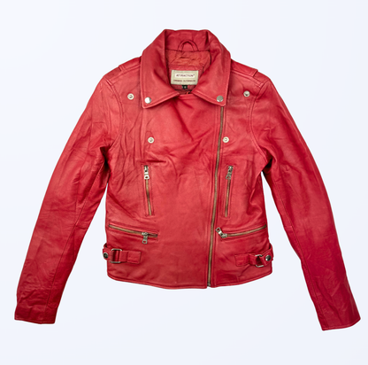 Rote Lederjack 90s Style 2000s Style y2k Teos Vintage Onlineshop