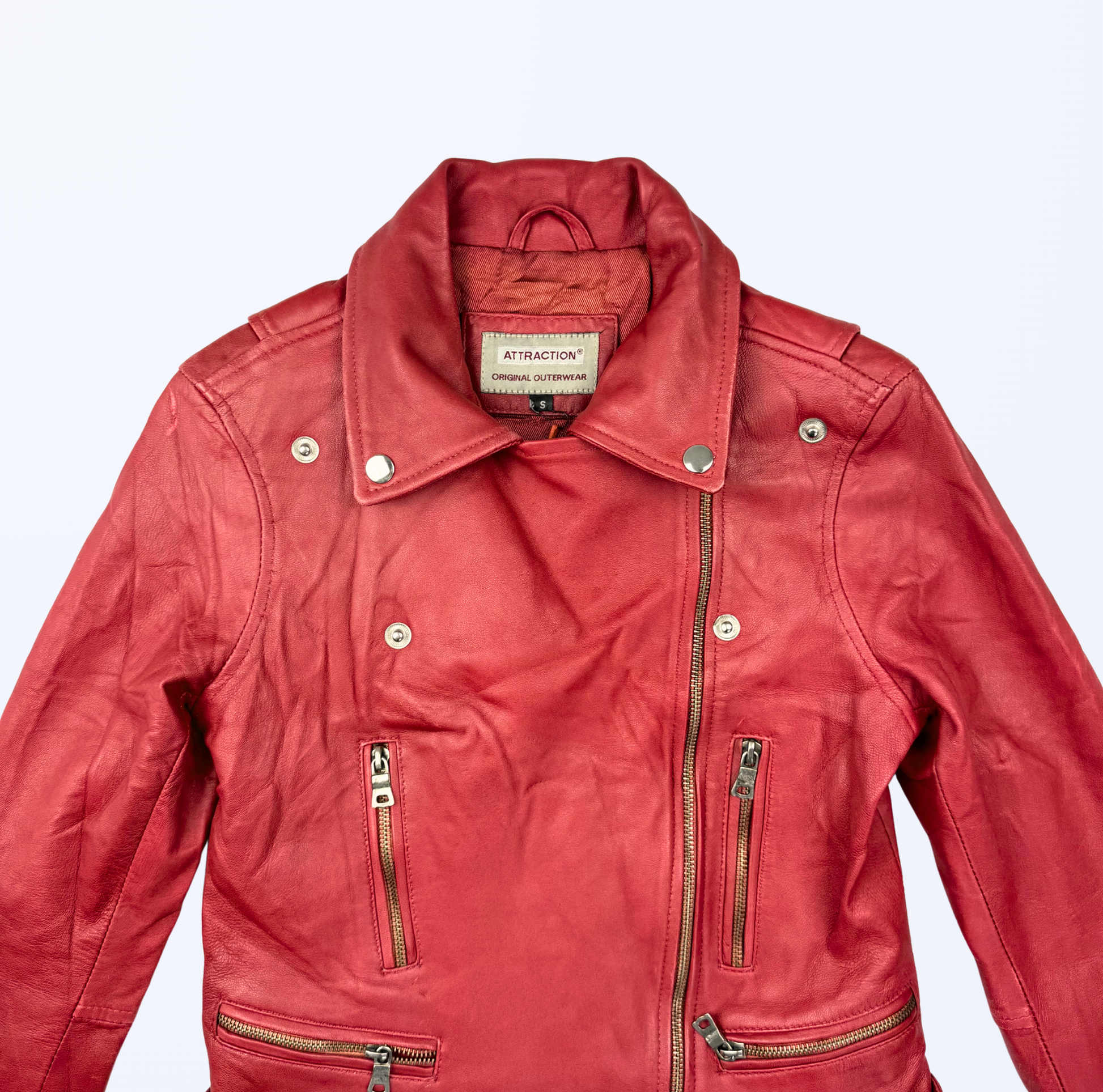 Rote Lederjack 90s Style 2000s Style y2k Teos Vintage Onlineshop
