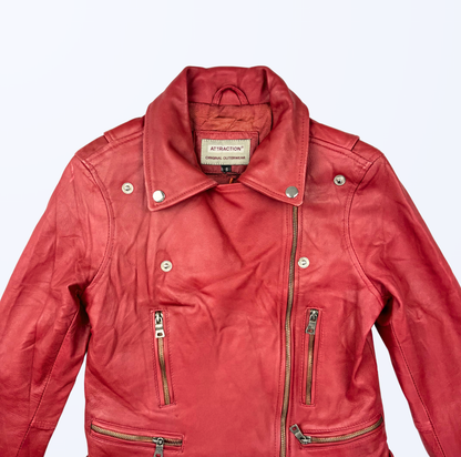 Rote Lederjack 90s Style 2000s Style y2k Teos Vintage Onlineshop