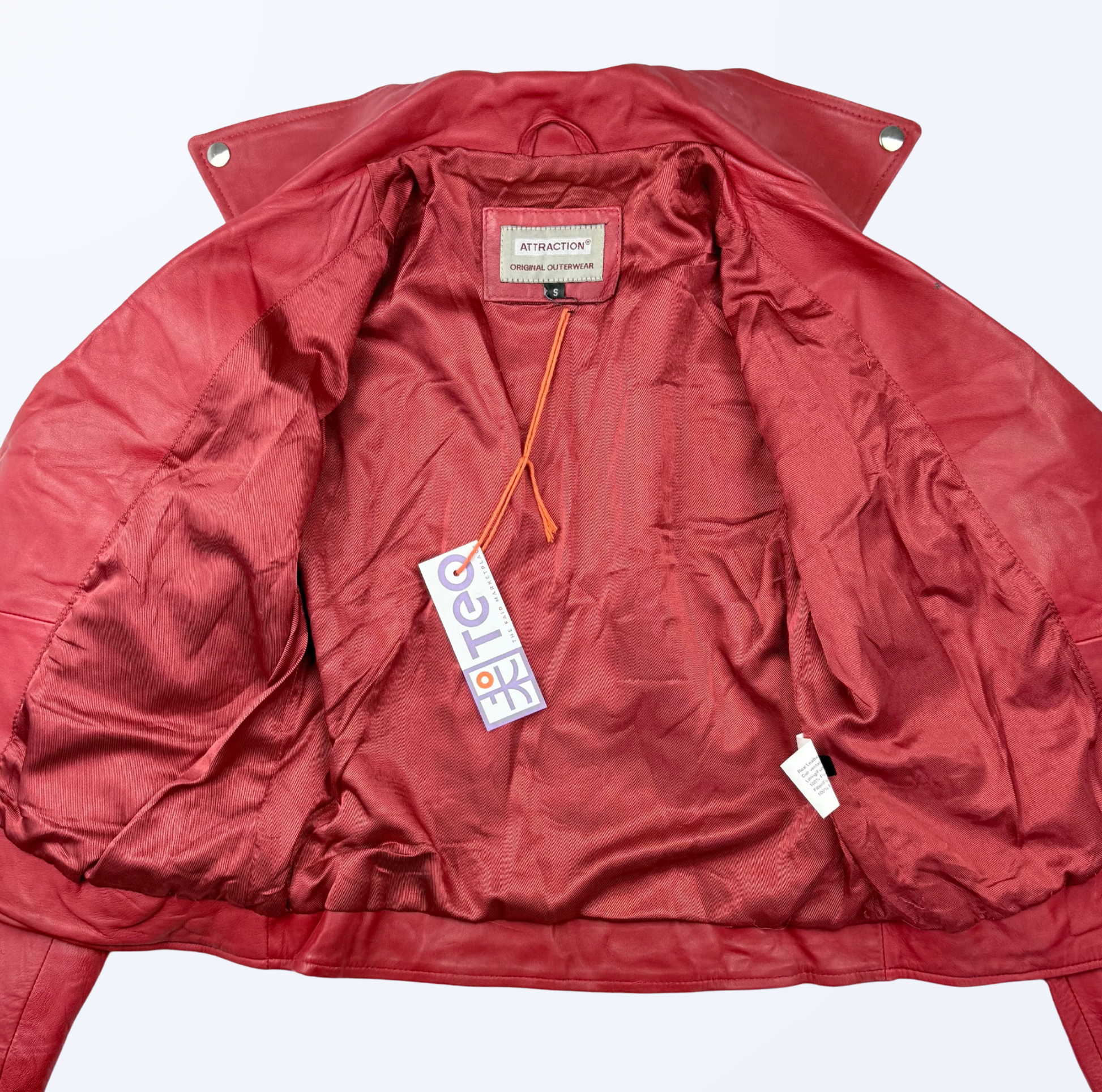 Rote Lederjack 90s Style 2000s Style y2k Teos Vintage Onlineshop
