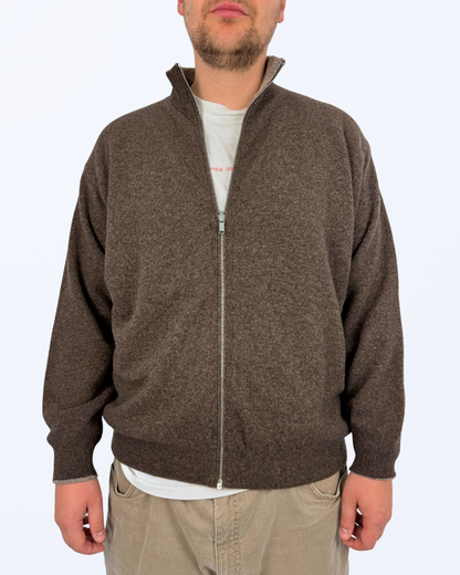 Cardigan Schurwolle Naturmaterialien United Colors of Benetton braun unisex Teos Vintage Onlineshop